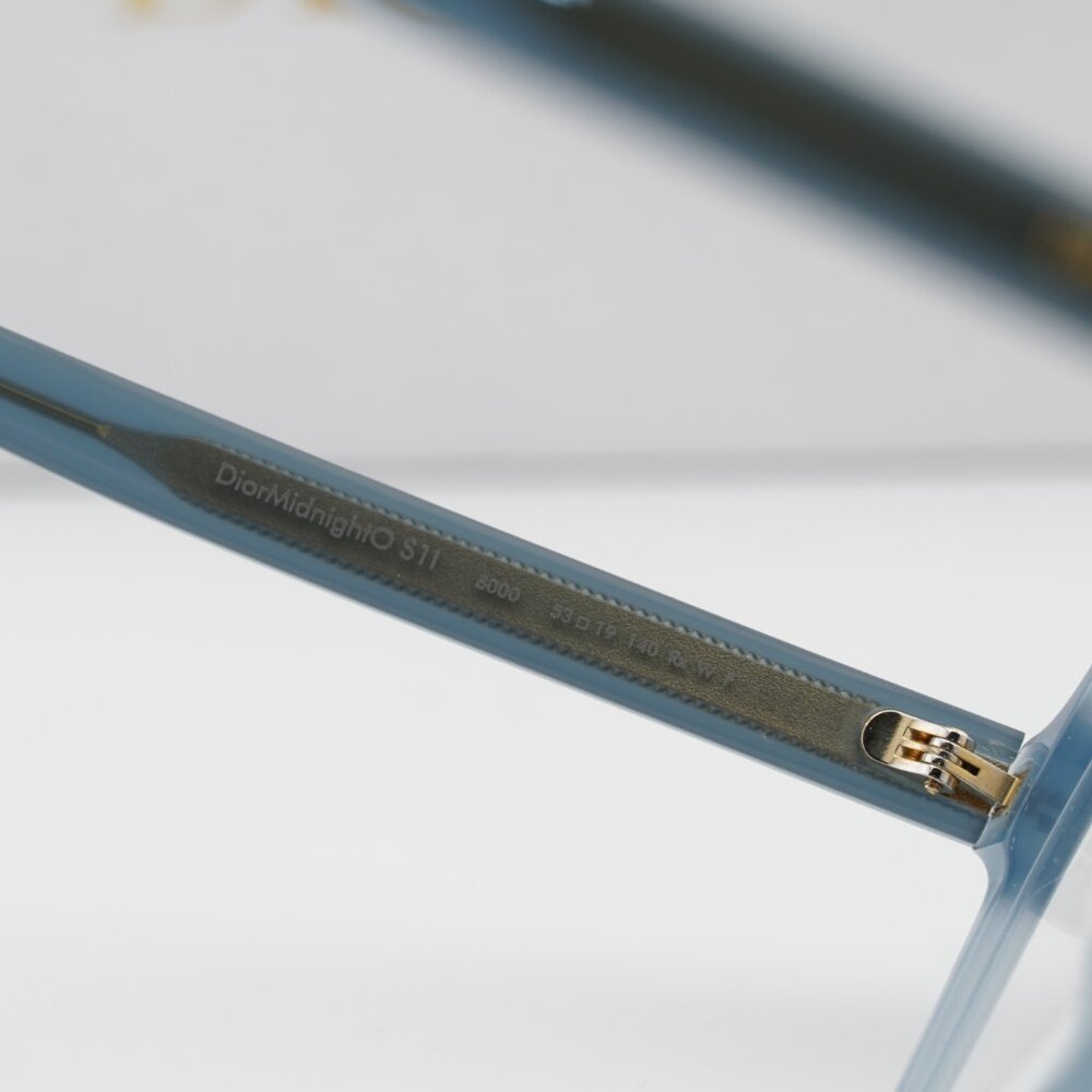 Dior DIORMIDNIGHT O S1I 8000 Square Eyeglasses - Shiny Light Blue 53mm - Picture 9 of 10